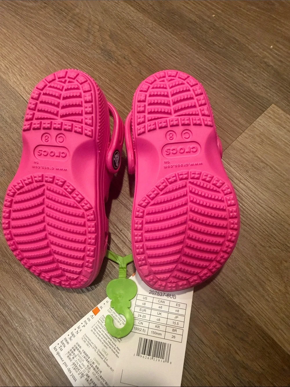 CROCS Kids' Bright Hot Pink Dual-Strap Sandals